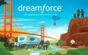 Dreamforce logo from corporate event photographed by San Francisco photographer Drew BIrd