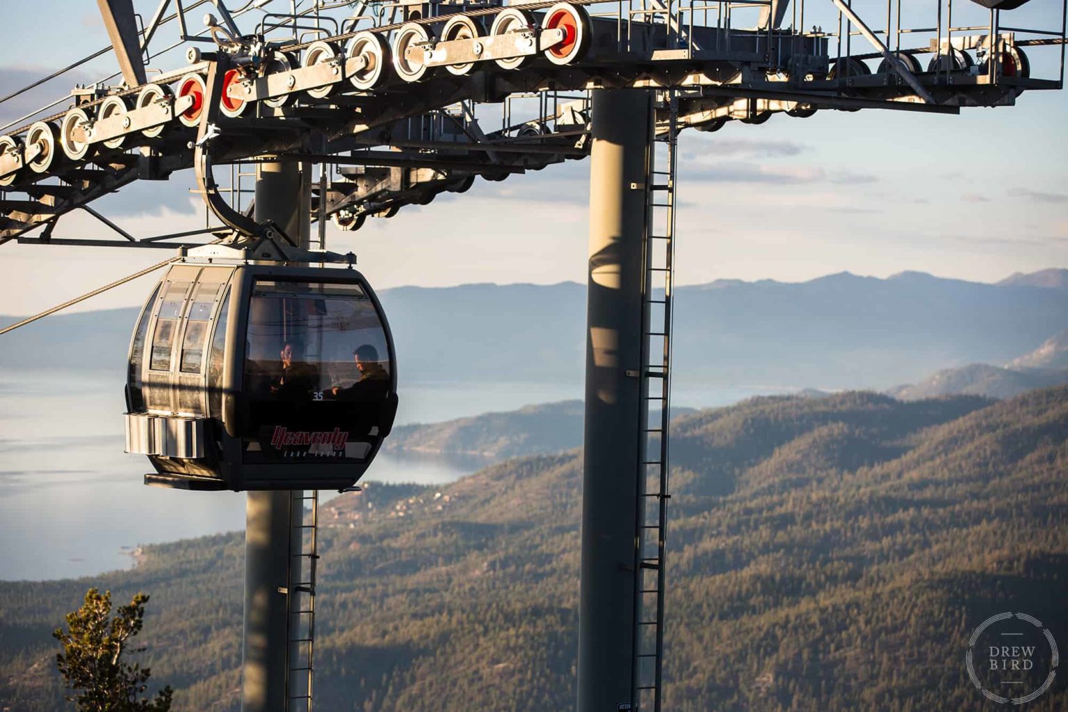 Gondola at Heavenly Ski Resort in Lake Tahoe California. San Francisco commercial photographer Drew Bird.